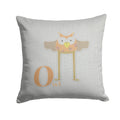 Alphabet O for Owl Decorative Throw Pillow 14x14 Indoor Outdoor Accent Cushion, Fabric Cover with Insert for Sofa, Bed, Porch & Living Room