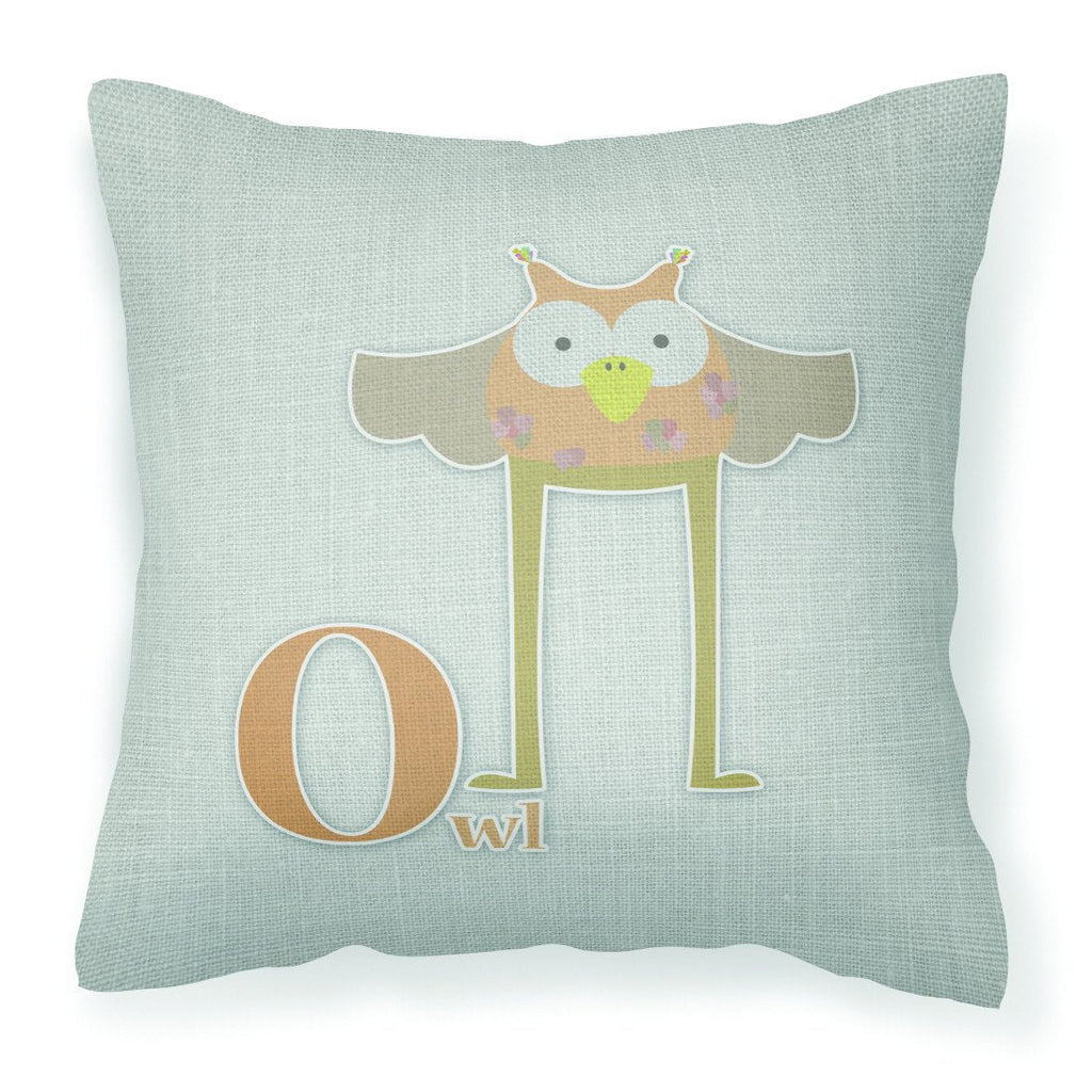 Alphabet O for Owl Decorative Throw Pillow 18x18 Indoor Outdoor Accent Cushion, Fabric Cover with Insert for Sofa, Bed, Porch & Living Room