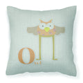 Alphabet O for Owl Decorative Throw Pillow 18x18 Indoor Outdoor Accent Cushion, Fabric Cover with Insert for Sofa, Bed, Porch & Living Room