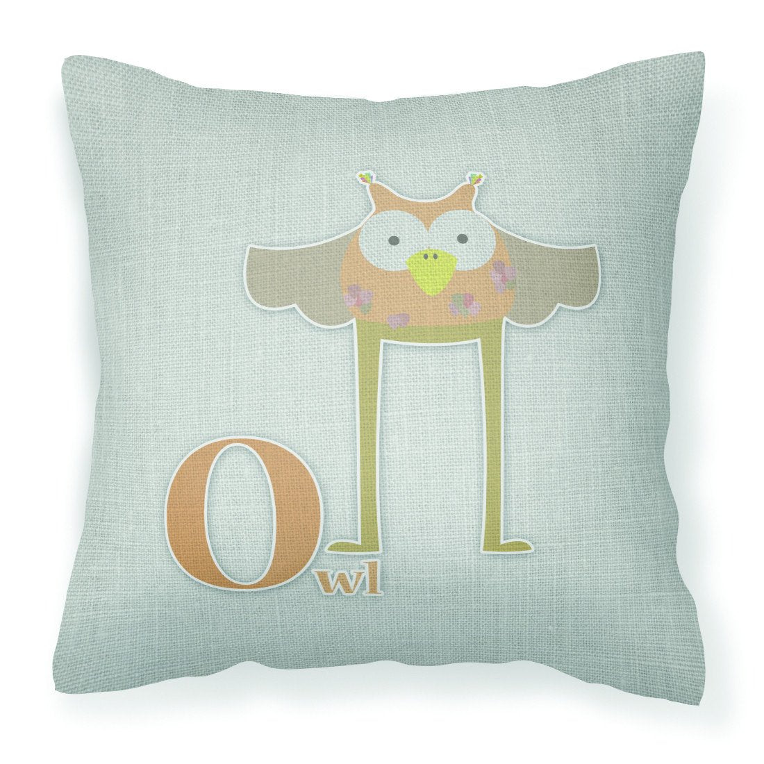 Alphabet O for Owl Decorative Throw Pillow 18x18 Indoor Outdoor Accent Cushion, Fabric Cover with Insert for Sofa, Bed, Porch & Living Room