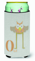 Alphabet O for Owl Tall Boy Hugger Can Cooler Sleeve Machine Washable Drink Collapsible Insulator Beverage Insulated Holder