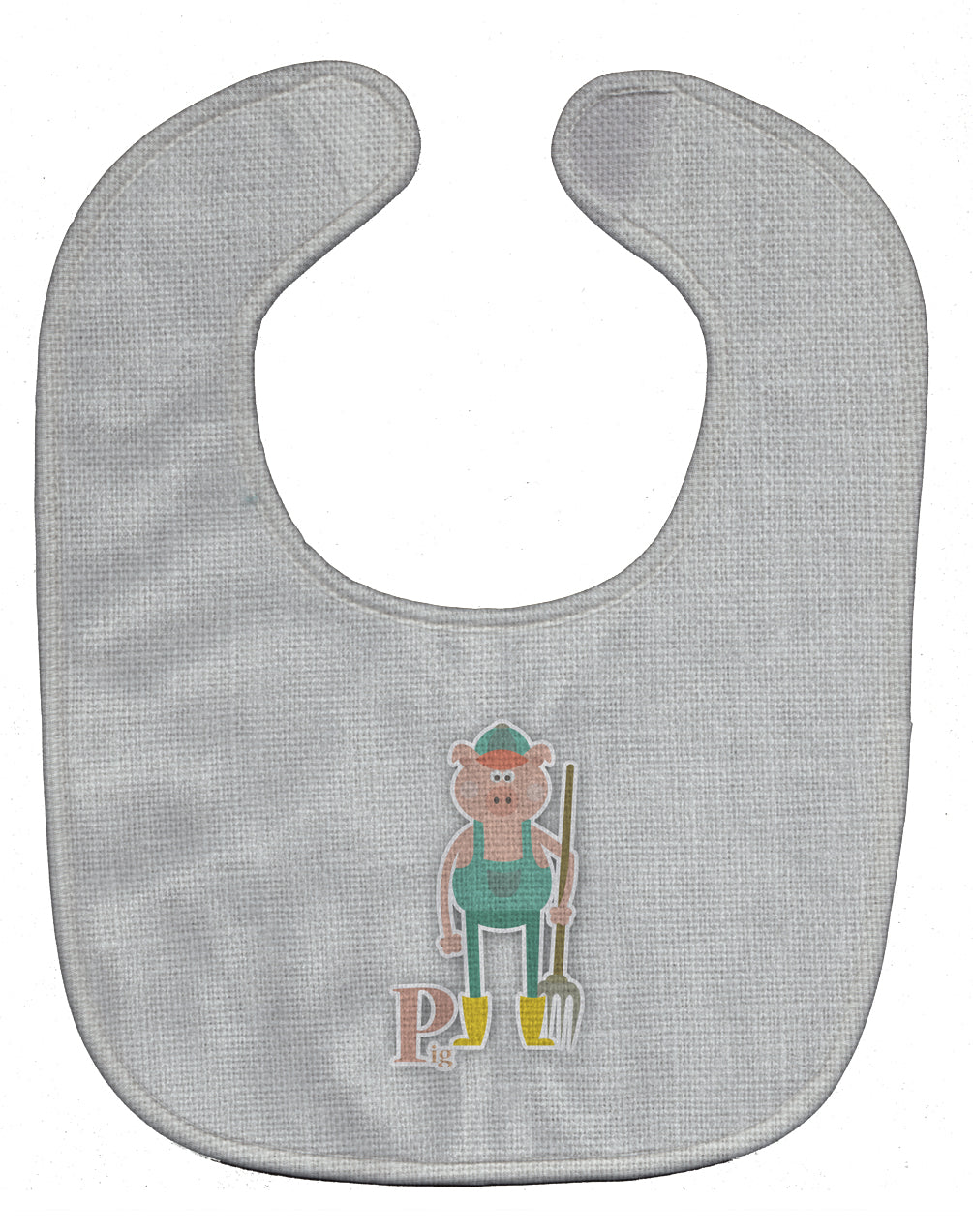 Alphabet P for Pig Baby Bib Easy-Clean Baby Bib Baby Feeding Accessory Baby Mealtime Essential, 10 x 13, Multicolor