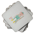 Alphabet P for Pig Foam Coasters Set of 4 Cup Coasters for Indoor Outdoor, Tabletop Protection, Anti Slip, Mouse pad Material
