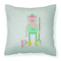 Alphabet P for Pig Decorative Throw Pillow 18x18 Indoor Outdoor Accent Cushion, Fabric Cover with Insert for Sofa, Bed, Porch & Living Room