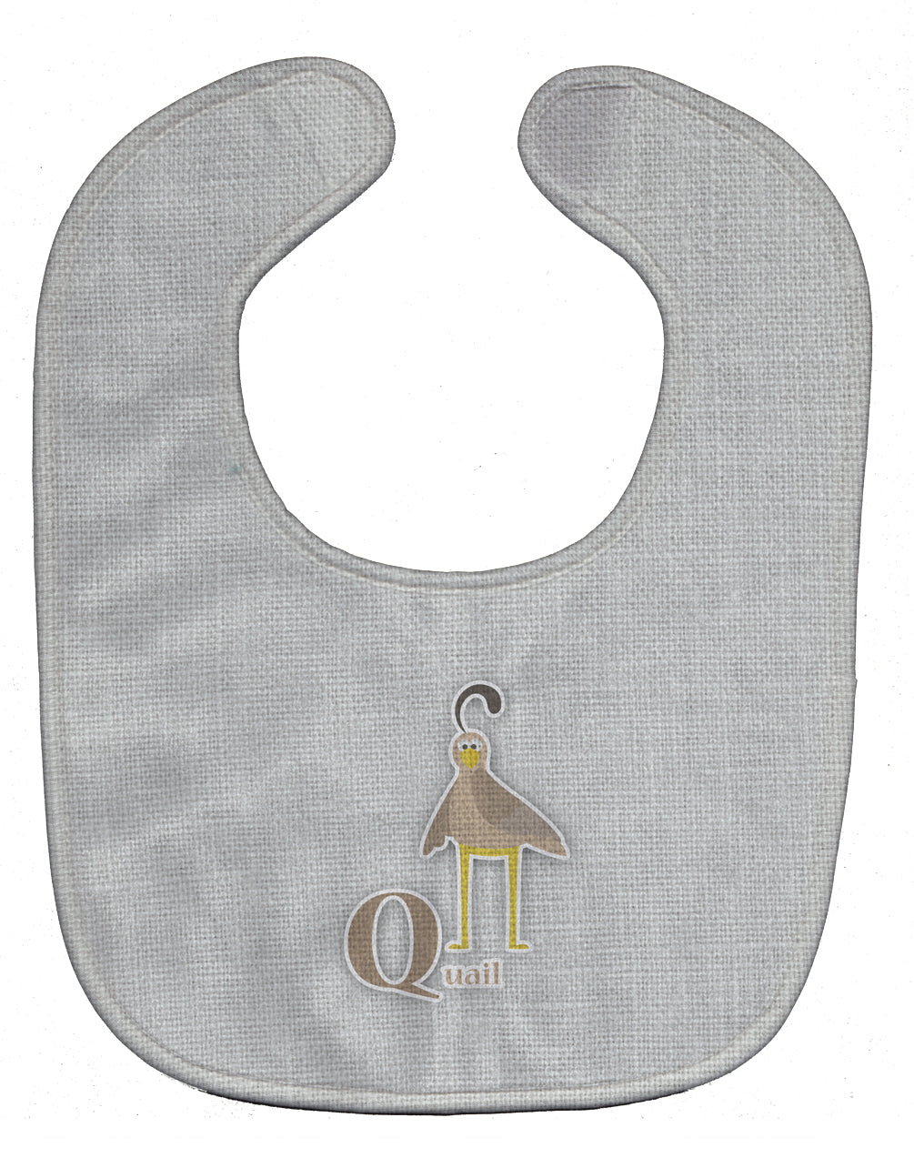 Alphabet Q for Quail Baby Bib Easy-Clean Baby Bib Baby Feeding Accessory Baby Mealtime Essential, 10 x 13, Multicolor