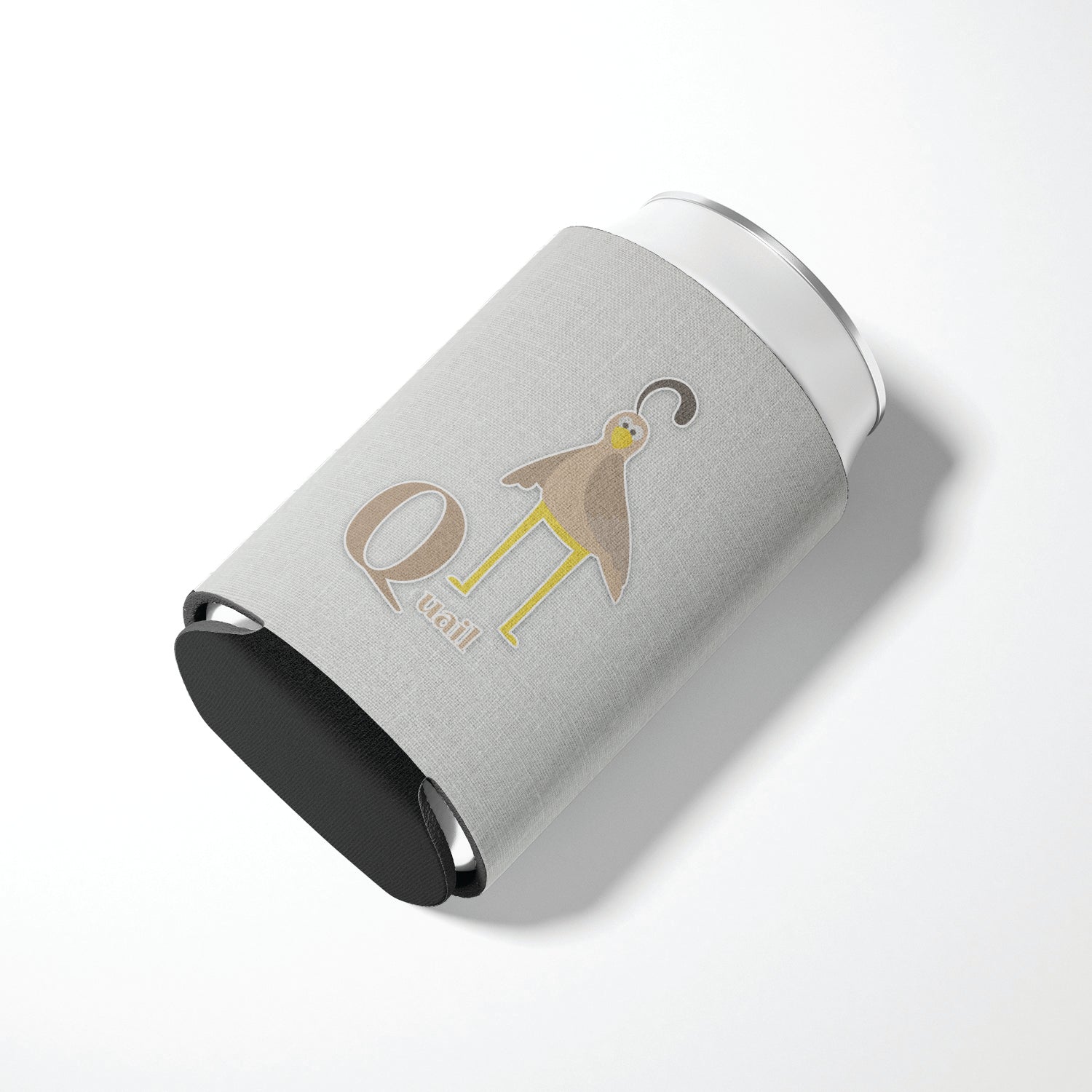 Alphabet Q for Quail Can or Bottle Hugger Cooler Sleeve for Standard 12 oz Cans, Insulated Foam Beer & Soda Can Hugger Reusable