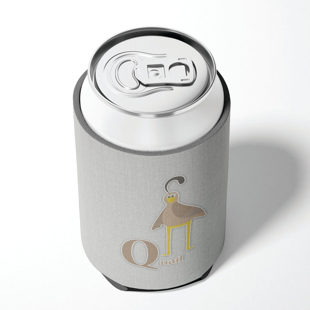 Alphabet Q for Quail Can or Bottle Hugger Cooler Sleeve for Standard 12 oz Cans, Insulated Foam Beer & Soda Can Hugger Reusable