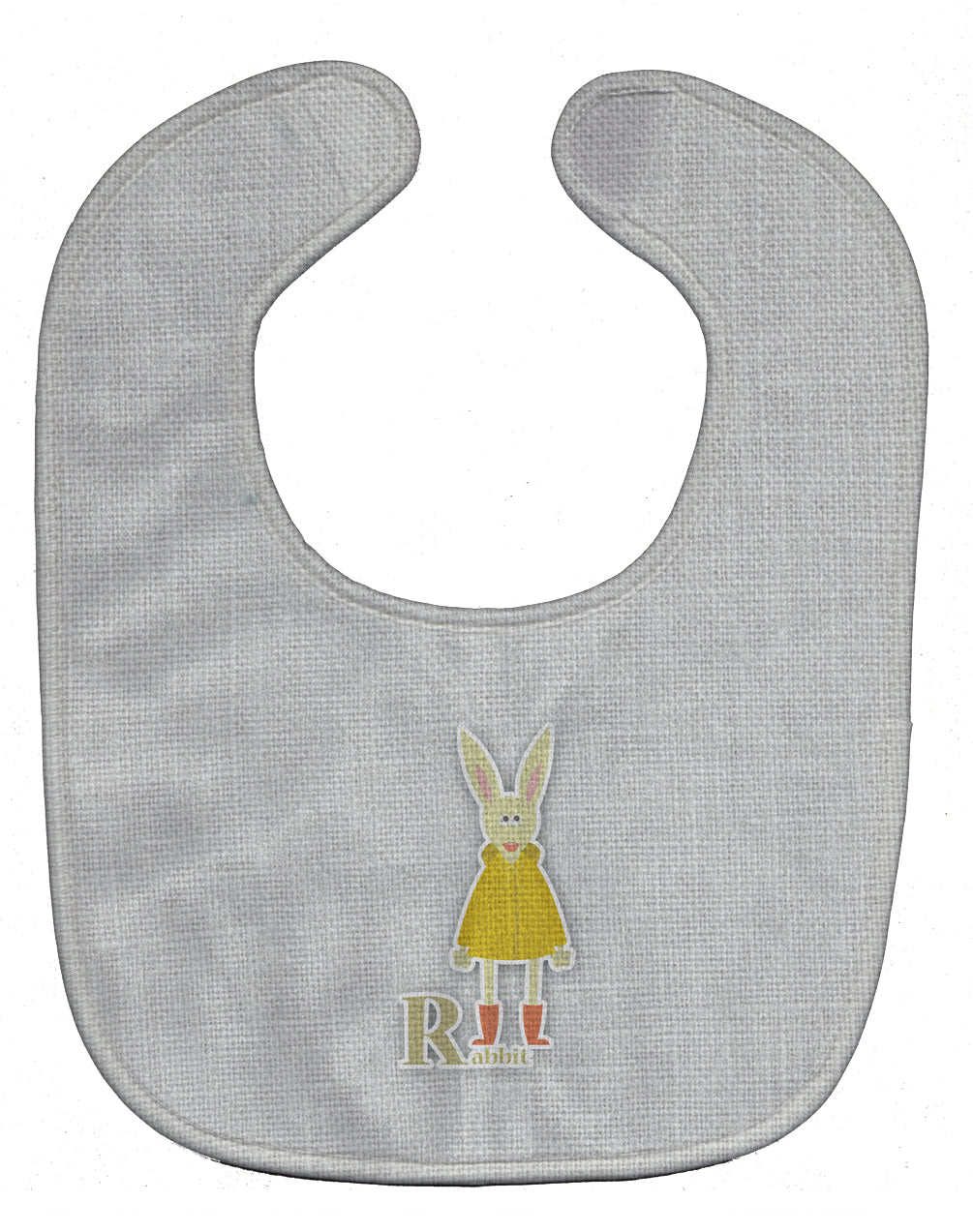 Alphabet R for Rabbit Baby Bib Easy-Clean Baby Bib Baby Feeding Accessory Baby Mealtime Essential, 10 x 13, Multicolor