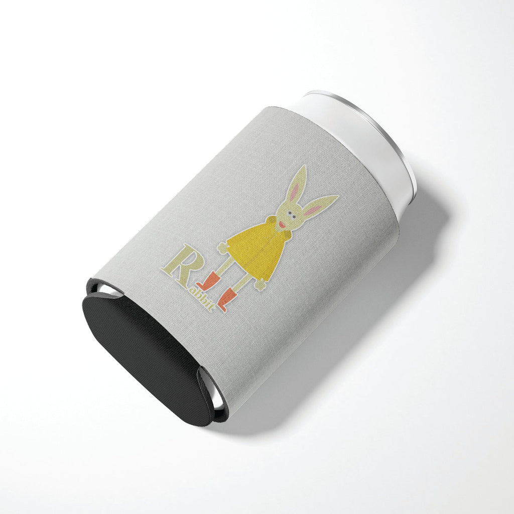 Alphabet R for Rabbit Can or Bottle Hugger Cooler Sleeve for Standard 12 oz Cans, Insulated Foam Beer & Soda Can Hugger Reusable