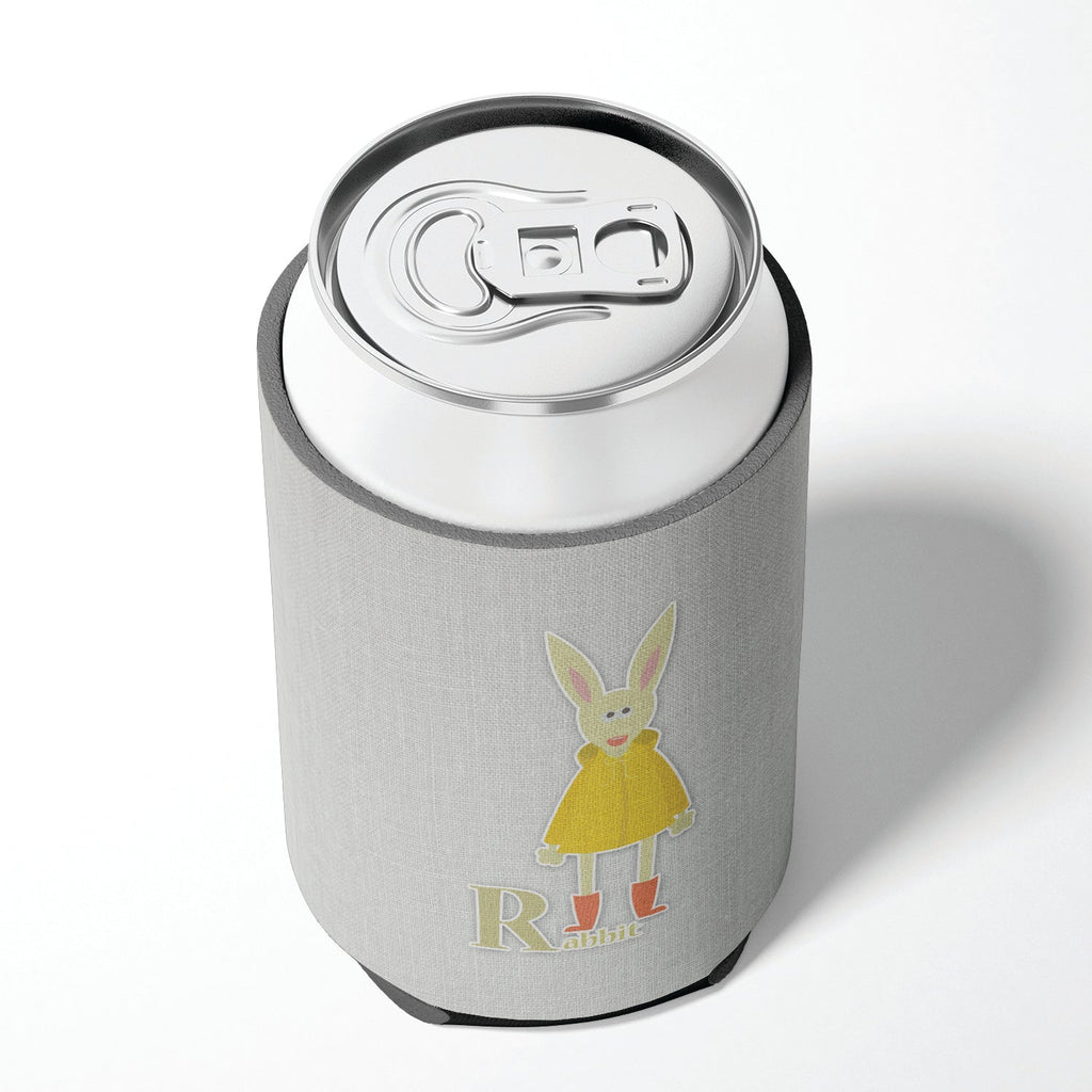 Alphabet R for Rabbit Can or Bottle Hugger Cooler Sleeve for Standard 12 oz Cans, Insulated Foam Beer & Soda Can Hugger Reusable