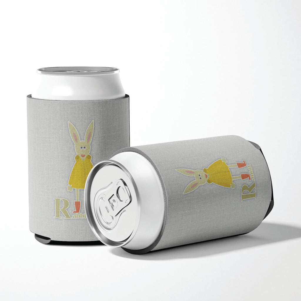 Alphabet R for Rabbit Can or Bottle Hugger Cooler Sleeve for Standard 12 oz Cans, Insulated Foam Beer & Soda Can Hugger Reusable