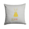 Alphabet R for Rabbit Decorative Throw Pillow 14x14 Indoor Outdoor Accent Cushion, Fabric Cover with Insert for Sofa, Bed, Porch & Living Room