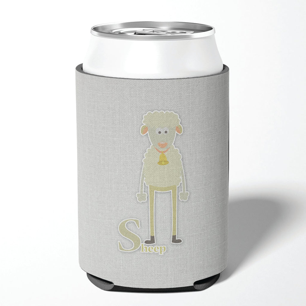 Alphabet S for Sheep Can or Bottle Hugger Cooler Sleeve for Standard 12 oz Cans, Insulated Foam Beer & Soda Can Hugger Reusable