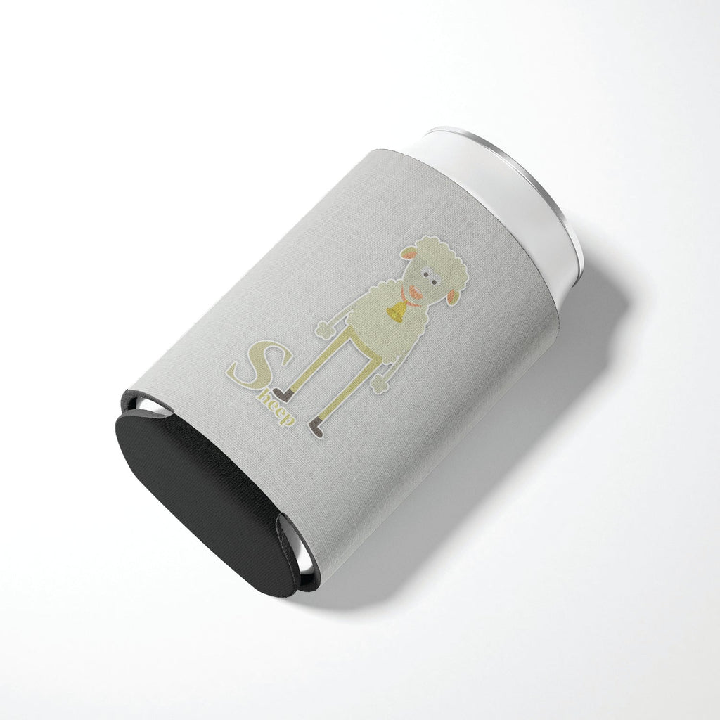 Alphabet S for Sheep Can or Bottle Hugger Cooler Sleeve for Standard 12 oz Cans, Insulated Foam Beer & Soda Can Hugger Reusable