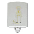 Alphabet S for Sheep Ceramic Night Light Compact, UL-Certified, Ideal for Bedroom, Bathroom, Nursery, Hallway, Kitchen, 6x4x3, Multicolor