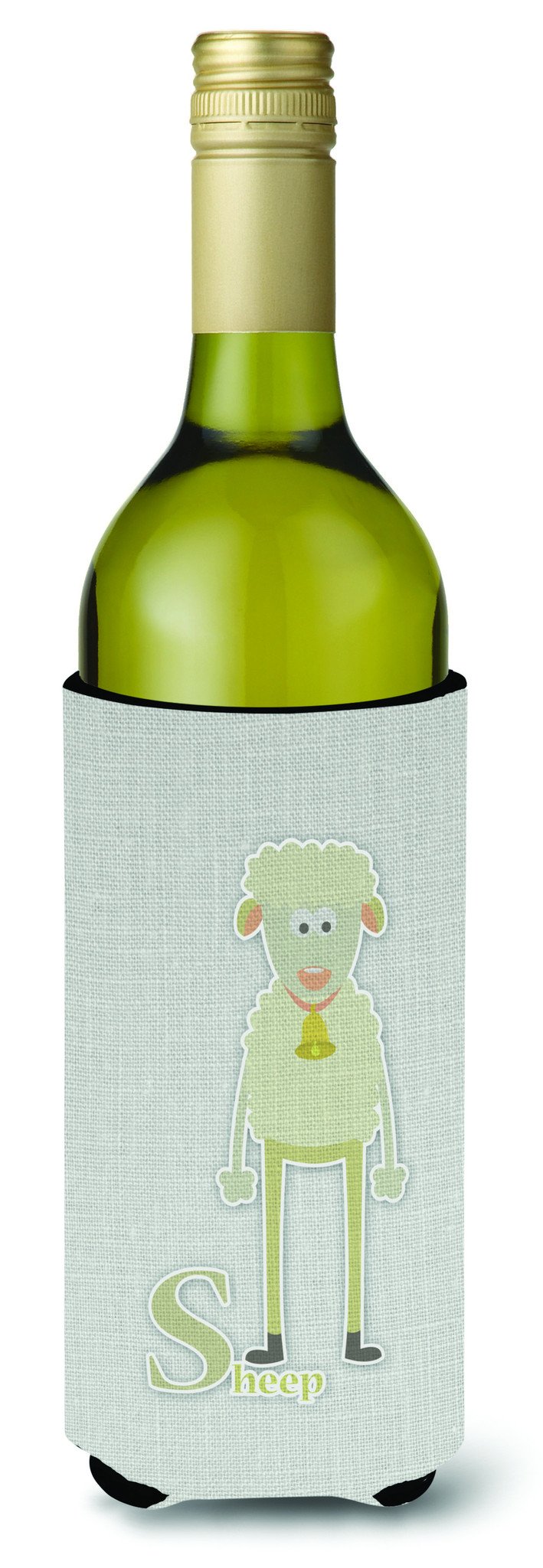 Alphabet S for Sheep Wine Bottle Hugger Gift Sleeve for Standard 750 ml Bottles, Insulated Reusable Also Fits Mini Shot & Pint Bottles