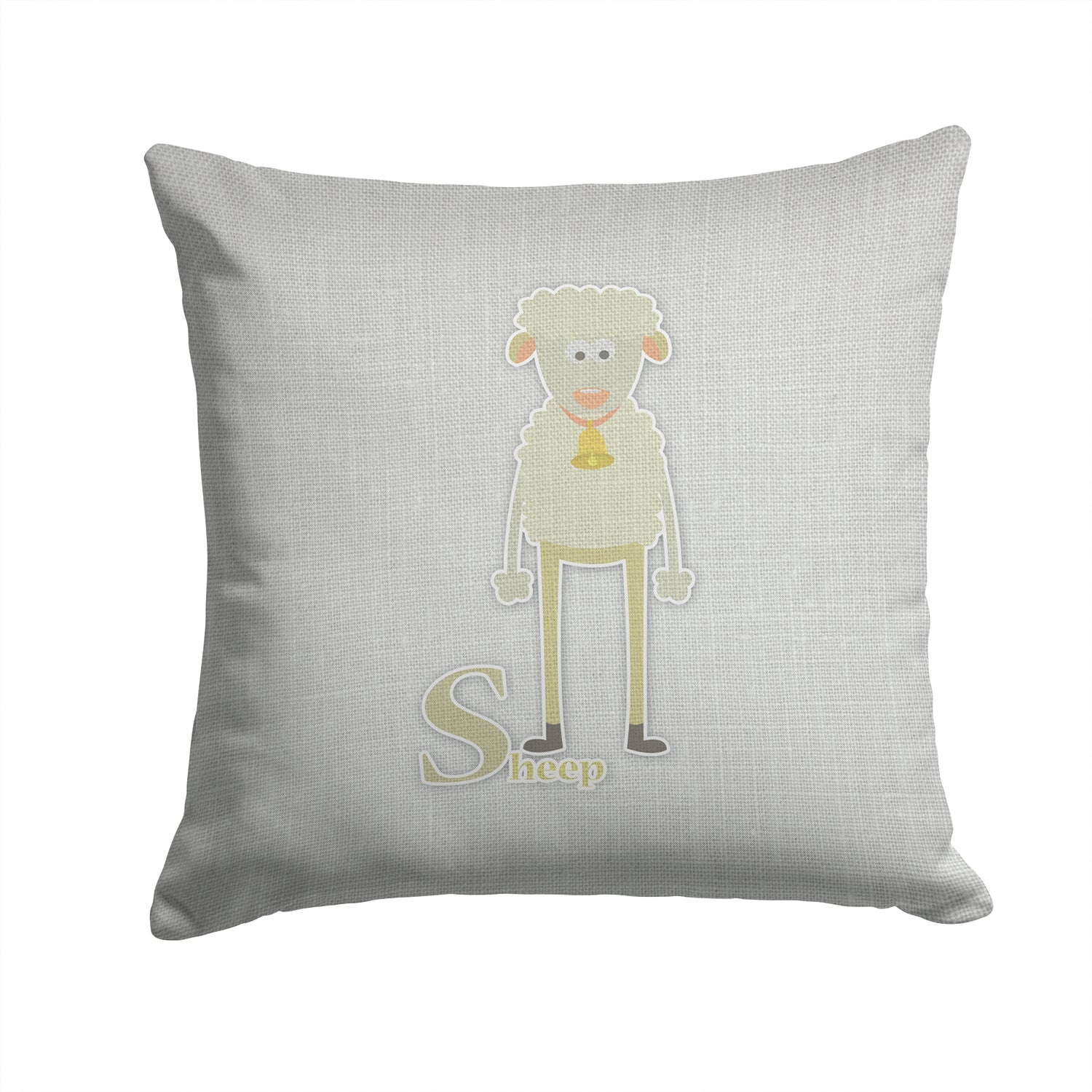 Alphabet S for Sheep Decorative Throw Pillow 14x14 Indoor Outdoor Accent Cushion, Fabric Cover with Insert for Sofa, Bed, Porch & Living Room