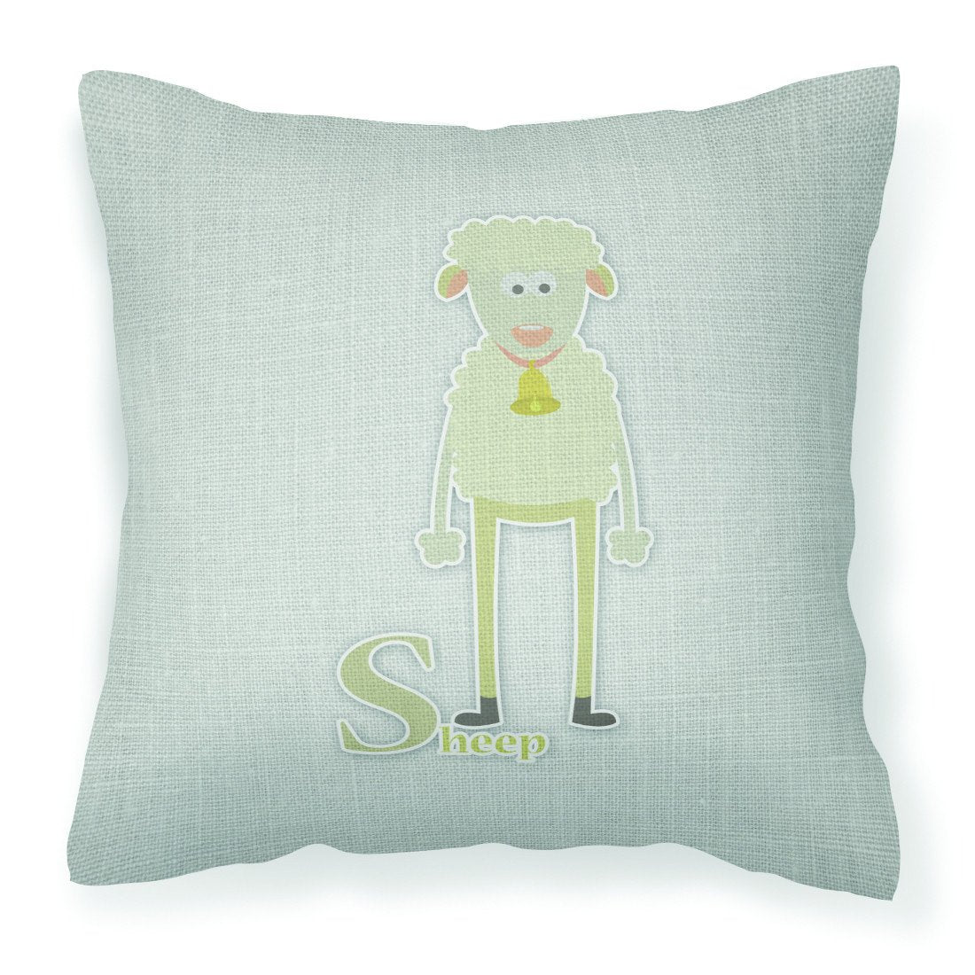 Alphabet S for Sheep Decorative Throw Pillow 18x18 Indoor Outdoor Accent Cushion, Fabric Cover with Insert for Sofa, Bed, Porch & Living Room