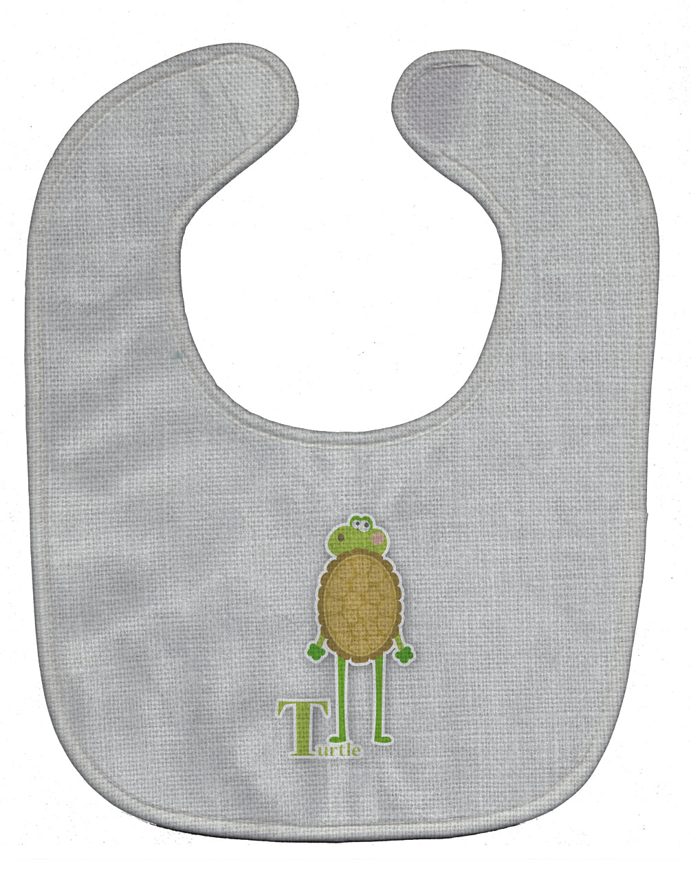 Alphabet T for Turtle Baby Bib Easy-Clean Baby Bib Baby Feeding Accessory Baby Mealtime Essential, 10 x 13, Multicolor