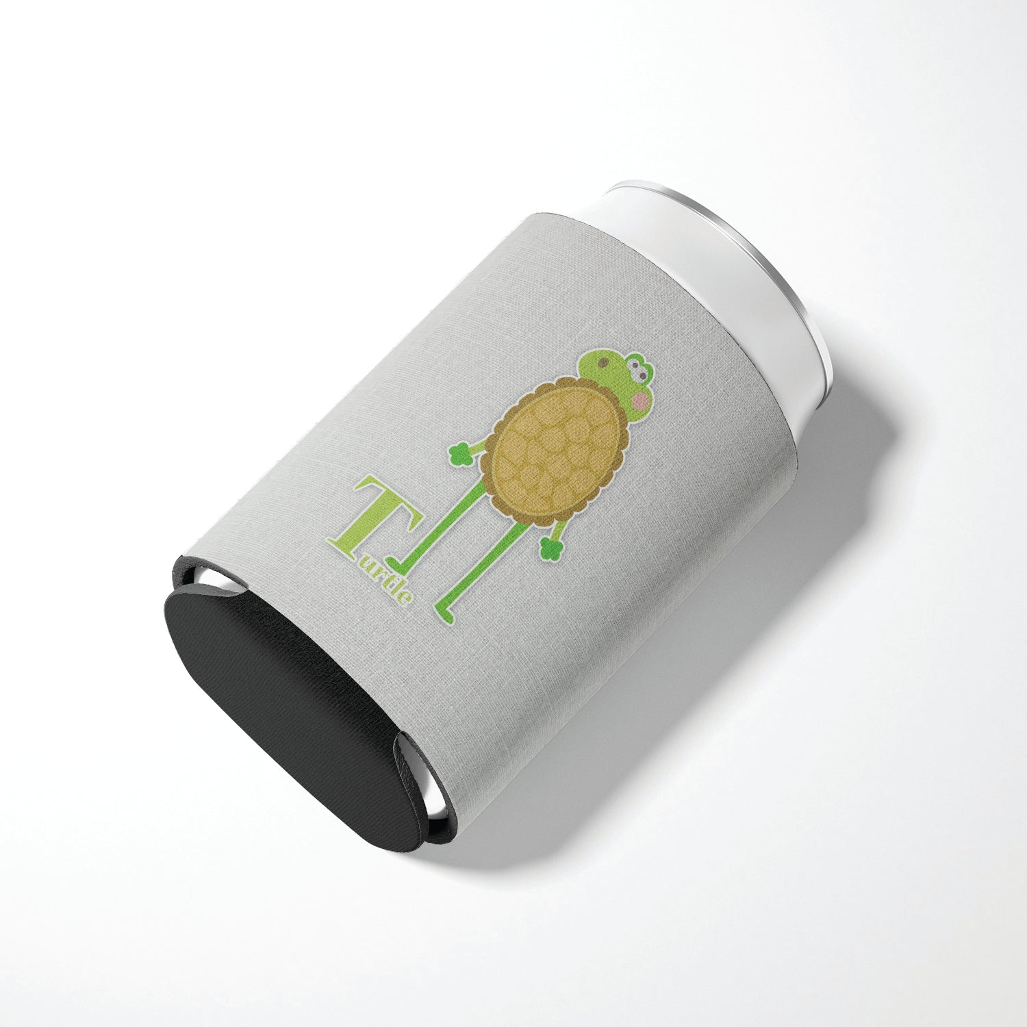 Alphabet T for Turtle Can or Bottle Hugger Cooler Sleeve for Standard 12 oz Cans, Insulated Foam Beer & Soda Can Hugger Reusable