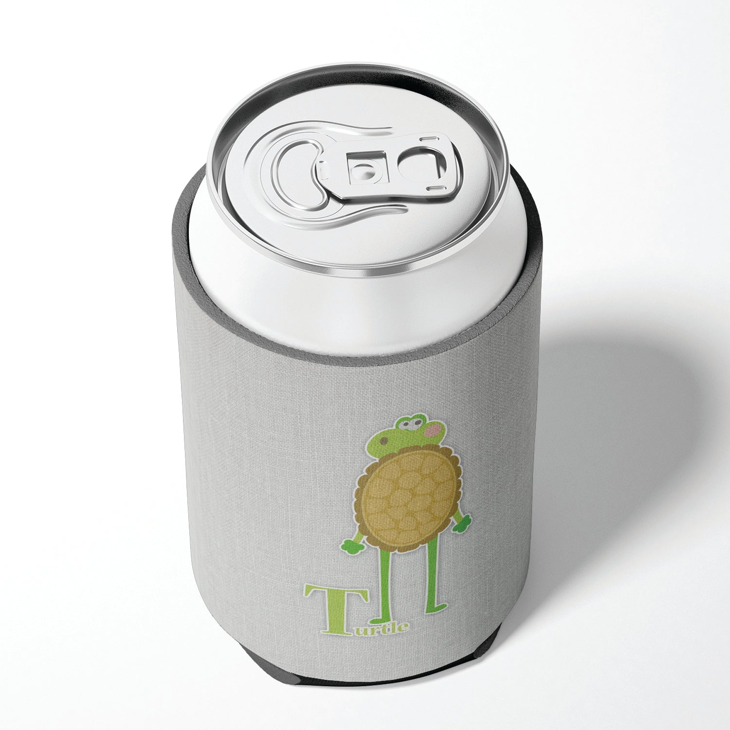 Alphabet T for Turtle Can or Bottle Hugger Cooler Sleeve for Standard 12 oz Cans, Insulated Foam Beer & Soda Can Hugger Reusable