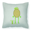 Alphabet T for Turtle Decorative Throw Pillow 18x18 Indoor Outdoor Accent Cushion, Fabric Cover with Insert for Sofa, Bed, Porch & Living Room