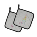 Alphabet U for Unicorn Pot Holder Set of 2 Heat Resistant Quilted Hot Pads 7.5 x 7.5 Inch, Insulated Kitchen Trivets for Cooking & Baking
