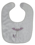 Alphabet V for Vampire Bat Baby Bib Easy-Clean Baby Bib Baby Feeding Accessory Baby Mealtime Essential, 10 x 13, Multicolor