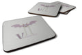 Alphabet V for Vampire Bat Foam Coasters Set of 4 Cup Coasters for Indoor Outdoor, Tabletop Protection, Anti Slip, Mouse pad Material