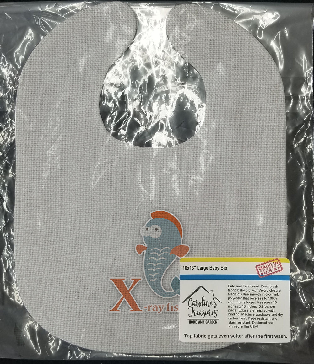 Alphabet X for Xray Fish Baby Bib Easy-Clean Baby Bib Baby Feeding Accessory Baby Mealtime Essential, 10 x 13, Multicolor