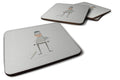 Alphabet Z for Zebra Foam Coasters Set of 4 Cup Coasters for Indoor Outdoor, Tabletop Protection, Anti Slip, Mouse pad Material