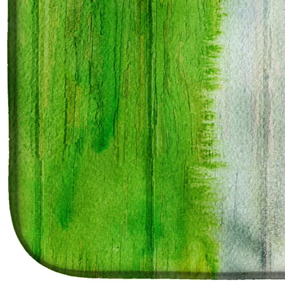 Irish Flag on Wood Dish Drying Mat Absorbent Dish Drying Mat Pad for Kitchen Counter Dish Drainer Mat for Countertop, 14 x 21", Multicolor