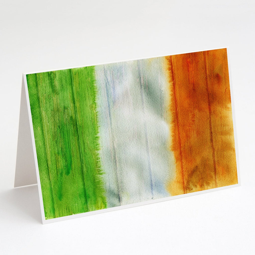 Irish Flag on Wood Greeting Cards Pack of 8 Blank Cards with Envelopes Whimsical A7 Size 5x7