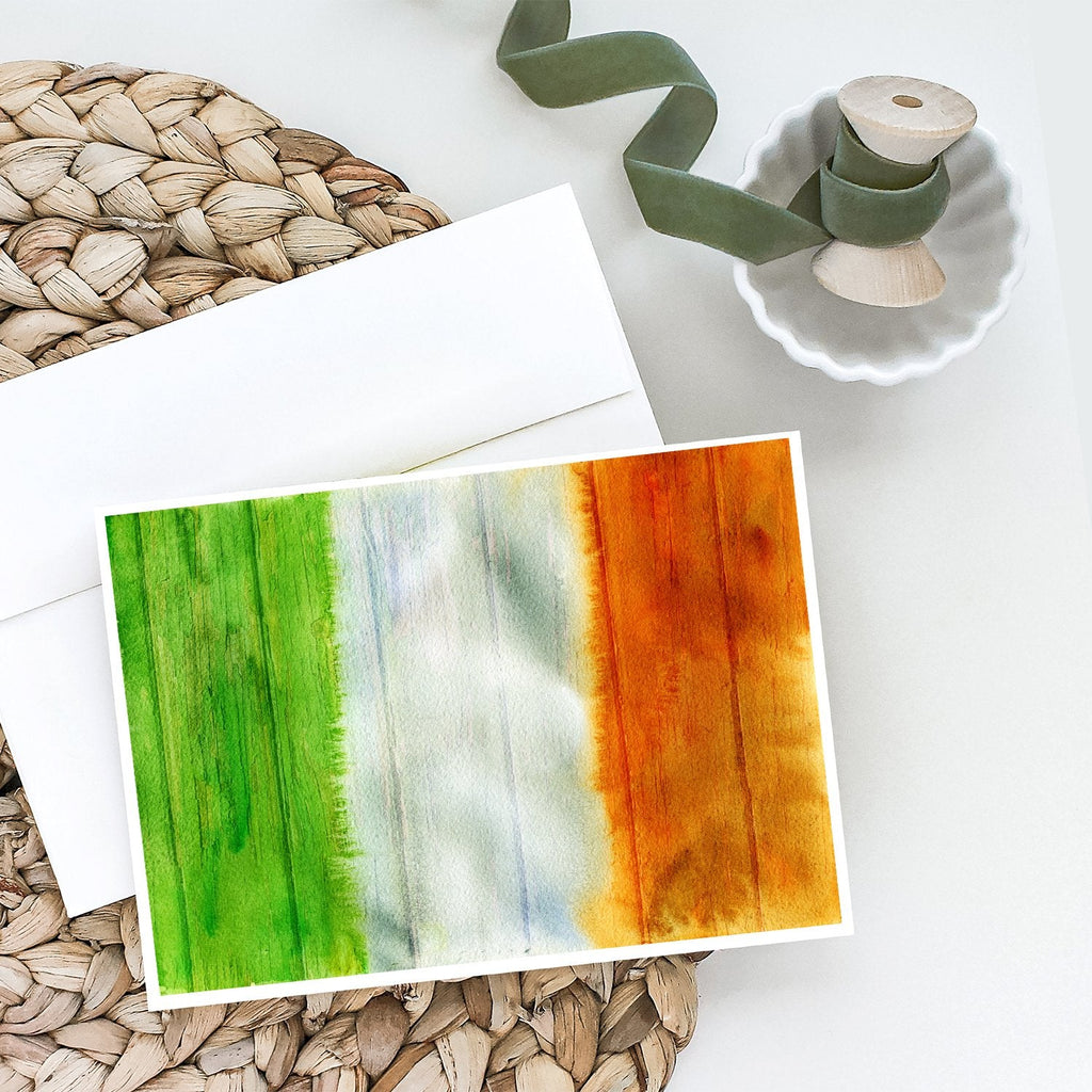 Irish Flag on Wood Greeting Cards Pack of 8 Blank Cards with Envelopes Whimsical A7 Size 5x7