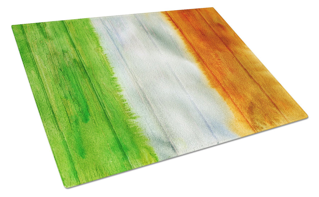 Irish Flag on Wood Cutting Board Tempered Glass Kitchen Cutting Surface, Heat Resistant Chopping, Non-Slip Feet, Food Prep & Serving
