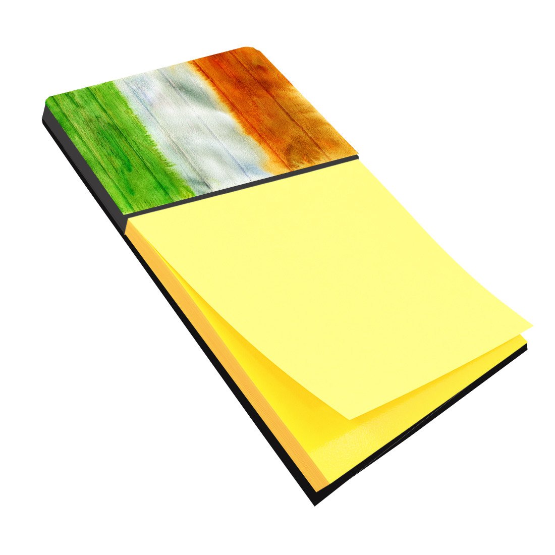 Irish Flag on Wood Watercolor Sticky Note Holder Refillable Dispenser Desk Accessory 3x3 Pad Gift