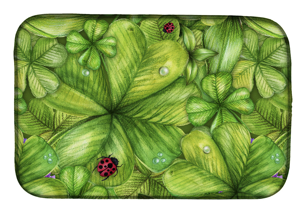 Shamrocks and Lady bugs Dish Drying Mat Absorbent Dish Drying Mat Pad for Kitchen Counter Dish Drainer Mat for Countertop, 14 x 21", Multicolor
