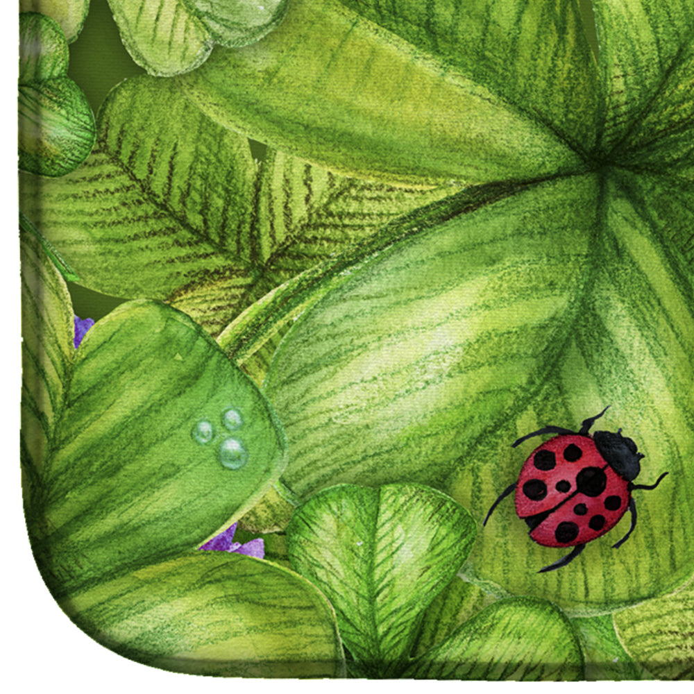 Shamrocks and Lady bugs Dish Drying Mat Absorbent Dish Drying Mat Pad for Kitchen Counter Dish Drainer Mat for Countertop, 14 x 21", Multicolor