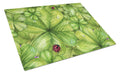 Shamrocks and Lady bugs Cutting Board Tempered Glass Kitchen Cutting Surface, Heat Resistant Chopping, Non-Slip Feet, Food Prep & Serving