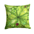 Shamrocks and Lady bugs Decorative Throw Pillow 14x14 Indoor Outdoor Accent Cushion, Fabric Cover with Insert for Sofa, Bed, Porch & Living Room