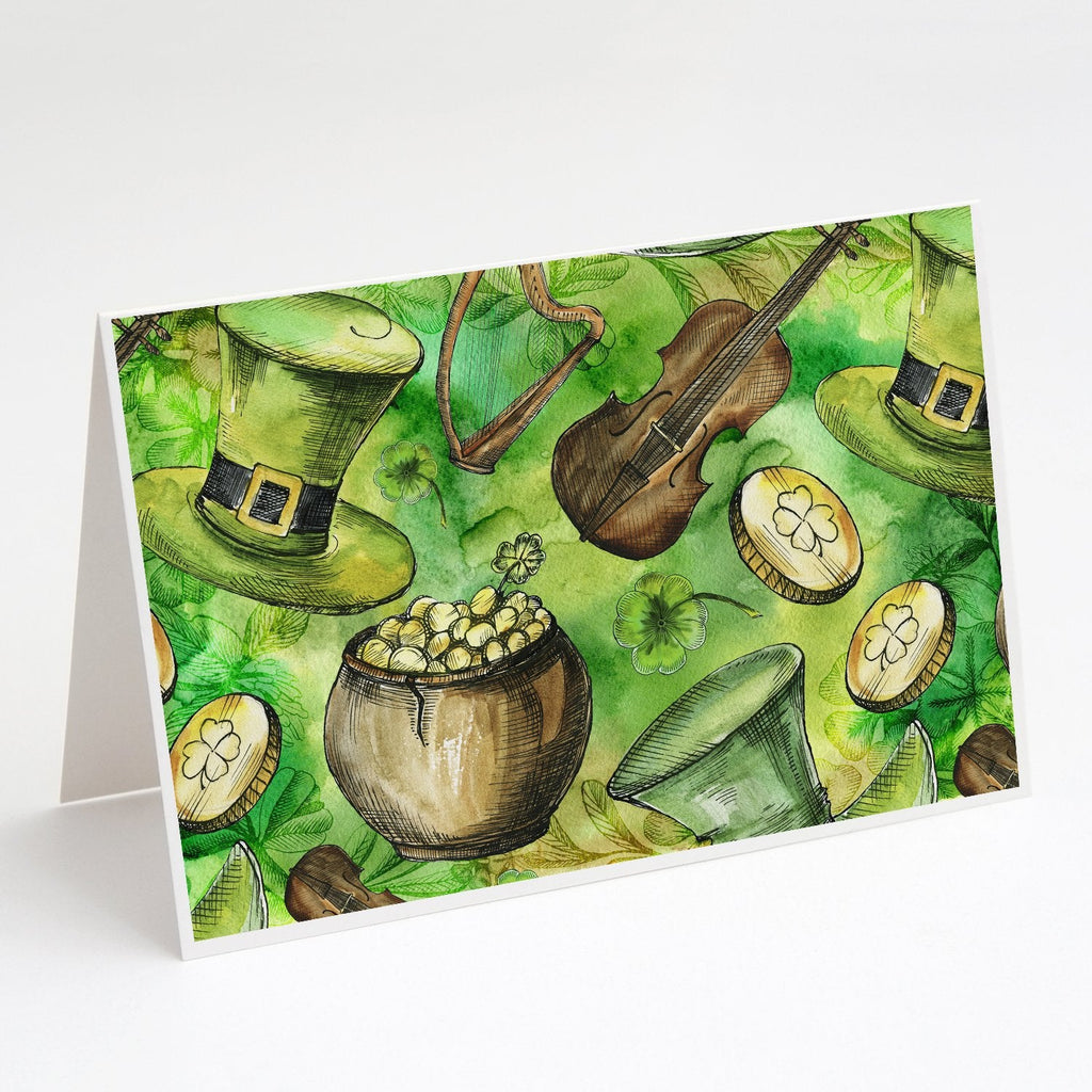 Luck of the Irish Greeting Cards Pack of 8 Blank Cards with Envelopes Whimsical A7 Size 5x7