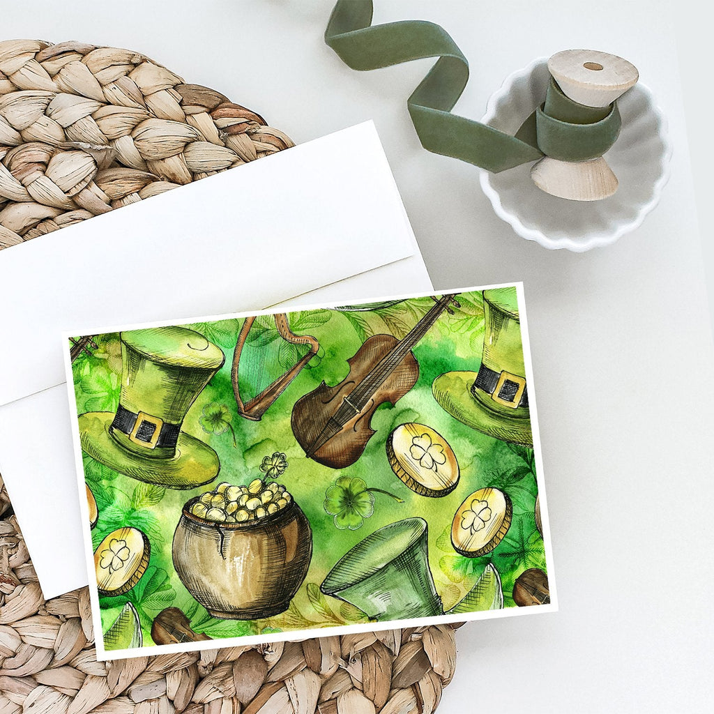 Luck of the Irish Greeting Cards Pack of 8 Blank Cards with Envelopes Whimsical A7 Size 5x7