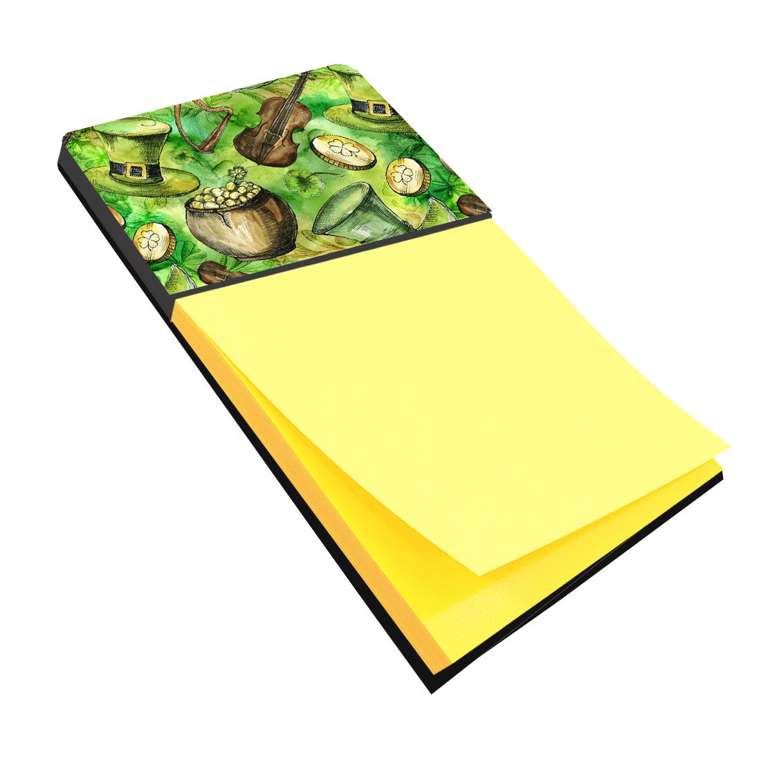 Luck of the Irish Watercolor Sticky Note Holder Refillable Dispenser Desk Accessory 3x3 Pad Gift