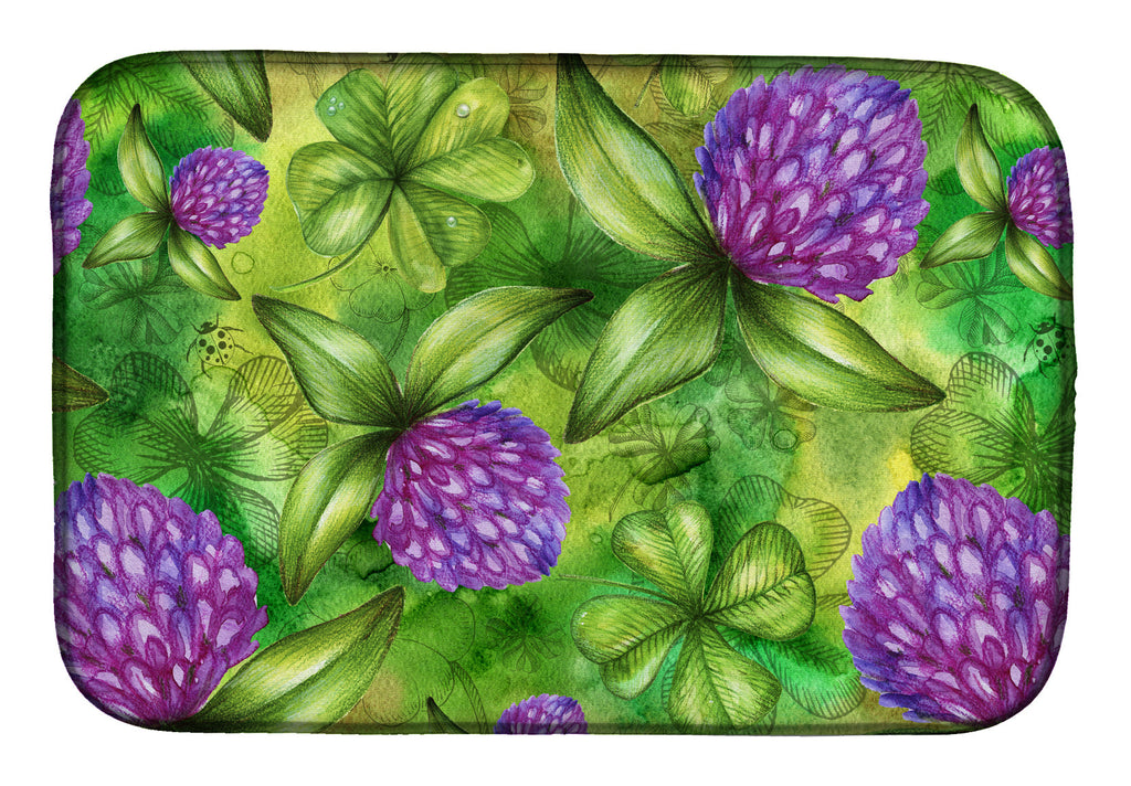 Shamrocks in Bloom Dish Drying Mat Absorbent Dish Drying Mat Pad for Kitchen Counter Dish Drainer Mat for Countertop, 14 x 21", Multicolor