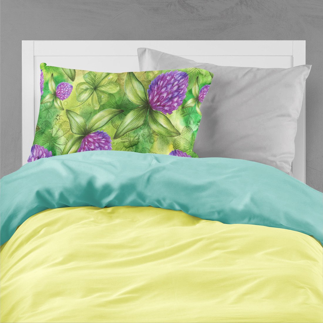 Shamrocks in Bloom Standard Pillowcase Lightweight Super Soft Easy Care Decorative Artwork Pillowcase, Standard