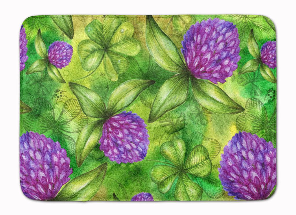 Shamrocks in Bloom Memory Foam Kitchen Mat Machine Washable Anti-Fatigue Cushion Comfort Bath or Kitchen Rug