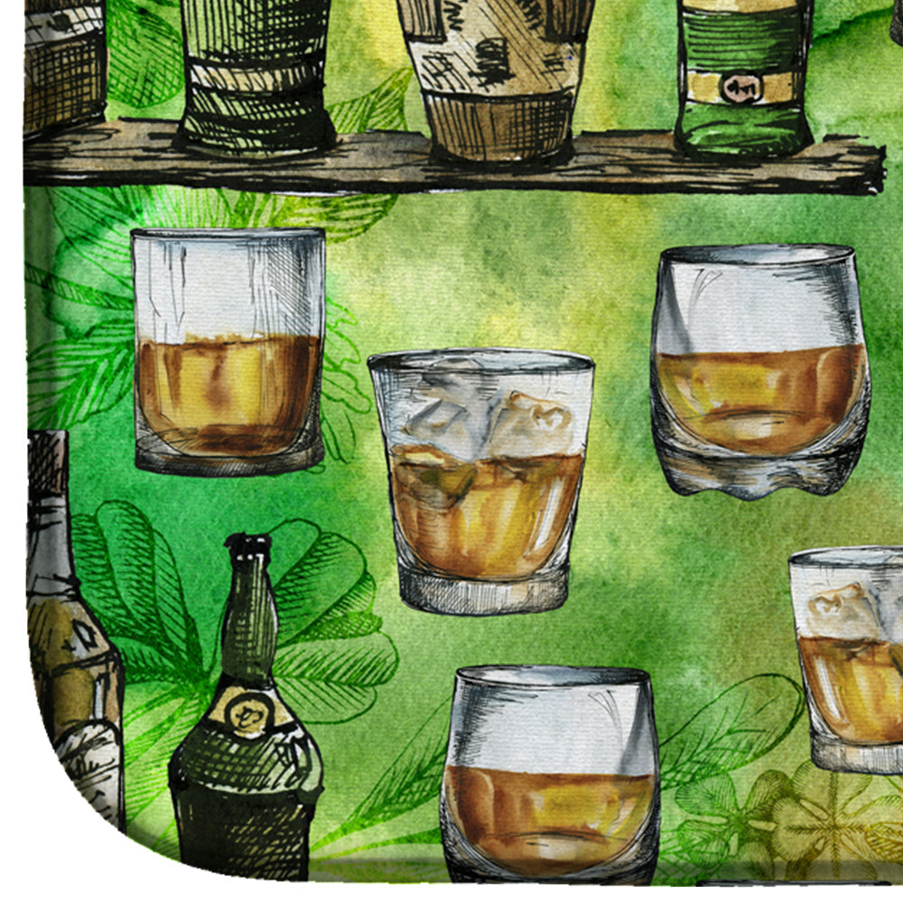 Irish Whiskey Dish Drying Mat Absorbent Dish Drying Mat Pad for Kitchen Counter Dish Drainer Mat for Countertop, 14 x 21", Multicolor