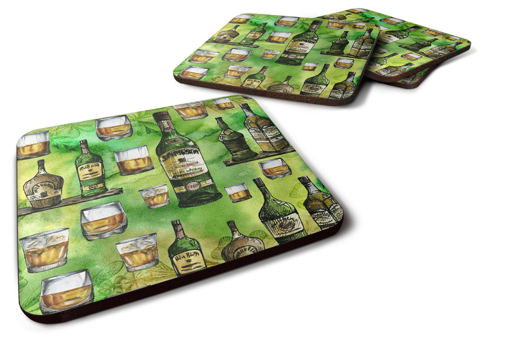 Irish Whiskey Foam Coasters Set of 4 Cup Coasters for Indoor Outdoor, Tabletop Protection, Anti Slip, Mouse pad Material