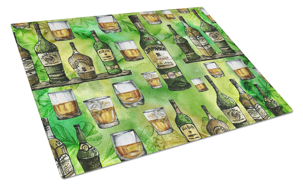 Irish Whiskey Cutting Board Tempered Glass Kitchen Cutting Surface, Heat Resistant Chopping, Non-Slip Feet, Food Prep & Serving