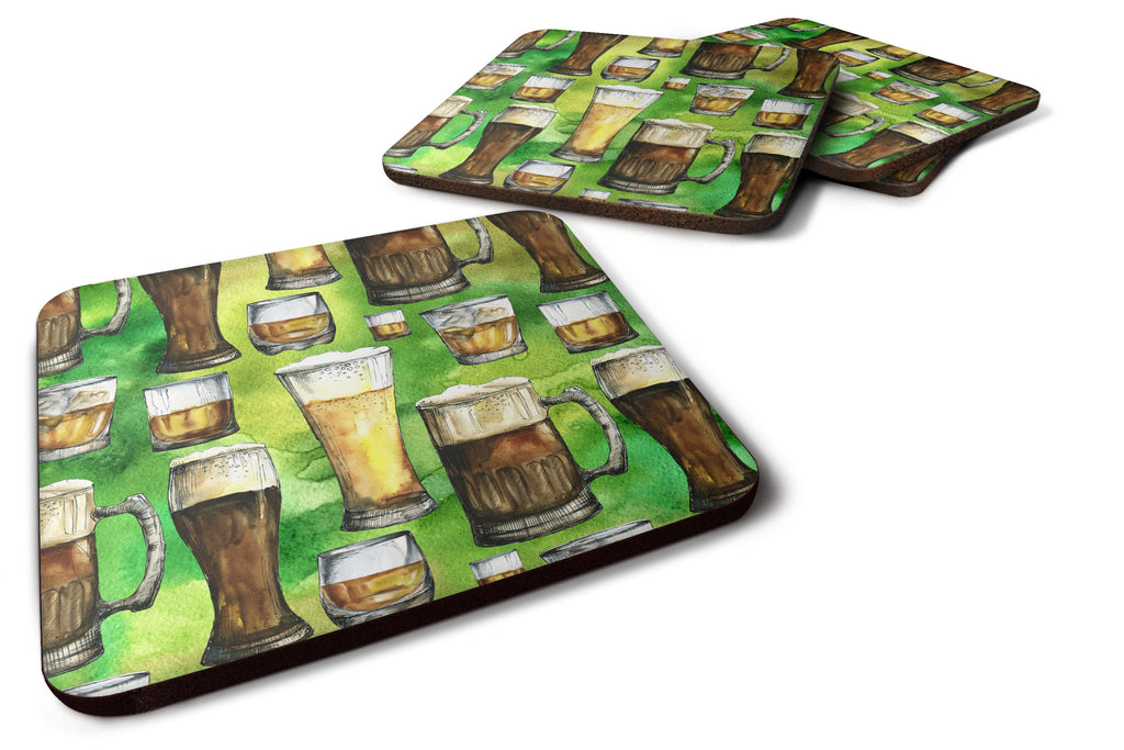 Irish Beers Foam Coasters Set of 4 Cup Coasters for Indoor Outdoor, Tabletop Protection, Anti Slip, Mouse pad Material